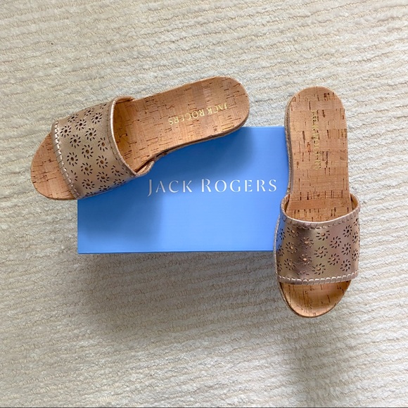 NWT Jack Rogers rose gold cork slides - Picture 4 of 13